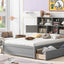 Full Size Platform Bed with Storage Headboard and Charging Station