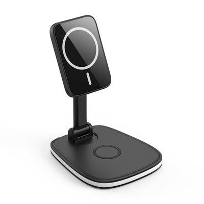 Multi functional wireless charging desktop magnetic bracket suitable for folding wireless chargers for Apple and Huawei phones - Korvel