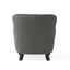 Modern grey fabric club chair and Ottoman set, stylish cushioned armchair, paired with Ottoman style - Korvel
