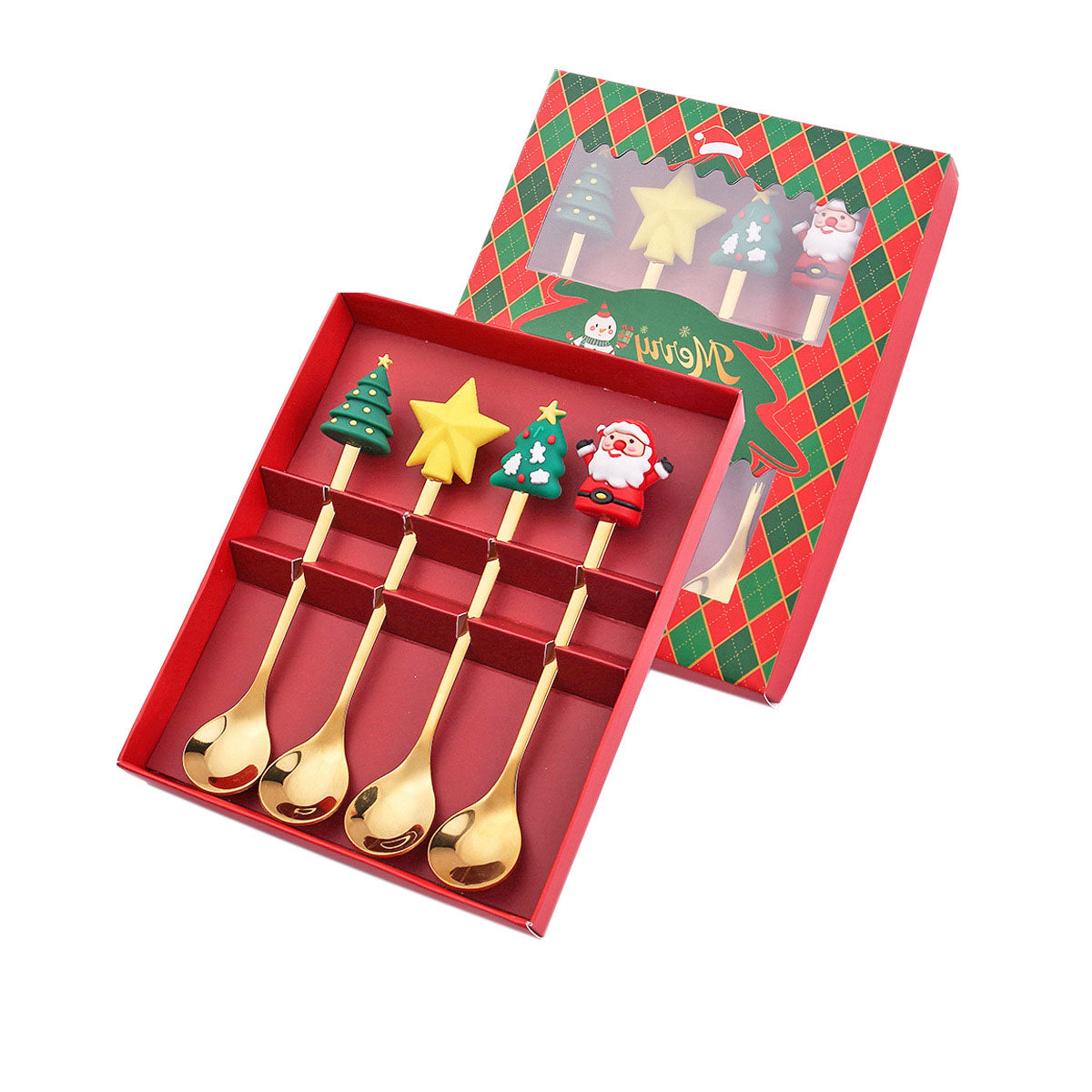 Christmas gift tableware stainless steel coffee spoon dessert spoon fork set - Korvel