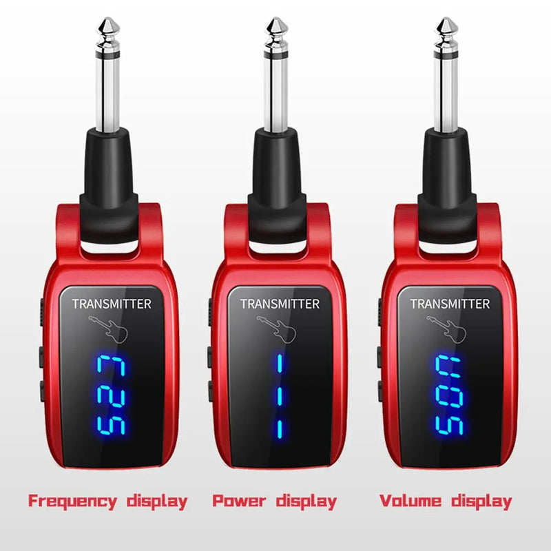 Wireless Guitar System Rechargeable Upgrated LED Screen15 Channels UHF Wireless Guitar Transmitter Receiver Guitar Accessories - Korvel