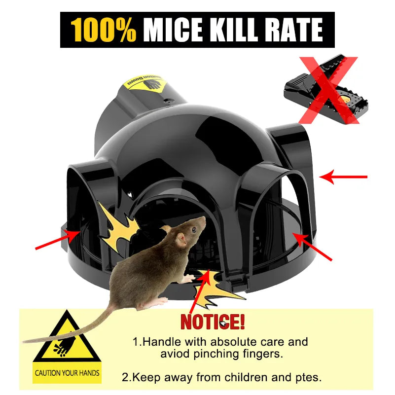 Strong Snap Mouse Rat Traps-High Sensitive Snap Big Plastic Mouse Trap Rodent Catcher - Korvel
