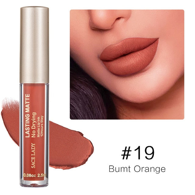 Make Up Waterproof Nude Lipstick Long Lasting Liquid Matte Lipstick Kit Lip Gloss Cosmetics Lipgloss Lip Makeup - Korvel