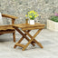 Outdoor Folding Wooden Side Table, Natural, 15"D x 22.75"W x 18.25"H - Korvel
