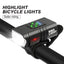 Rechargeable bicycle cycling night light USB light T6 light Strong flashlight Mountain bike front and rear light accessories - Korvel