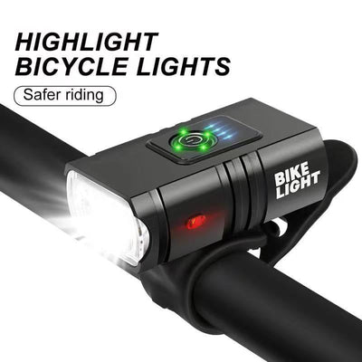 Rechargeable bicycle cycling night light USB light T6 light Strong flashlight Mountain bike front and rear light accessories - Korvel