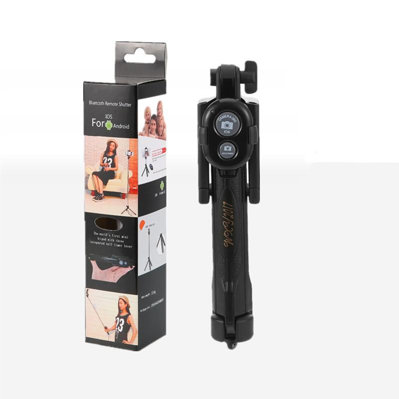 Mini Selfie Stick Foldable Tripod 3 in 1 Universal Romote Bluetooth Stick - Korvel