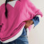Contrast Dropped Shoulder Long Sleeve Sweatshirt - Korvel