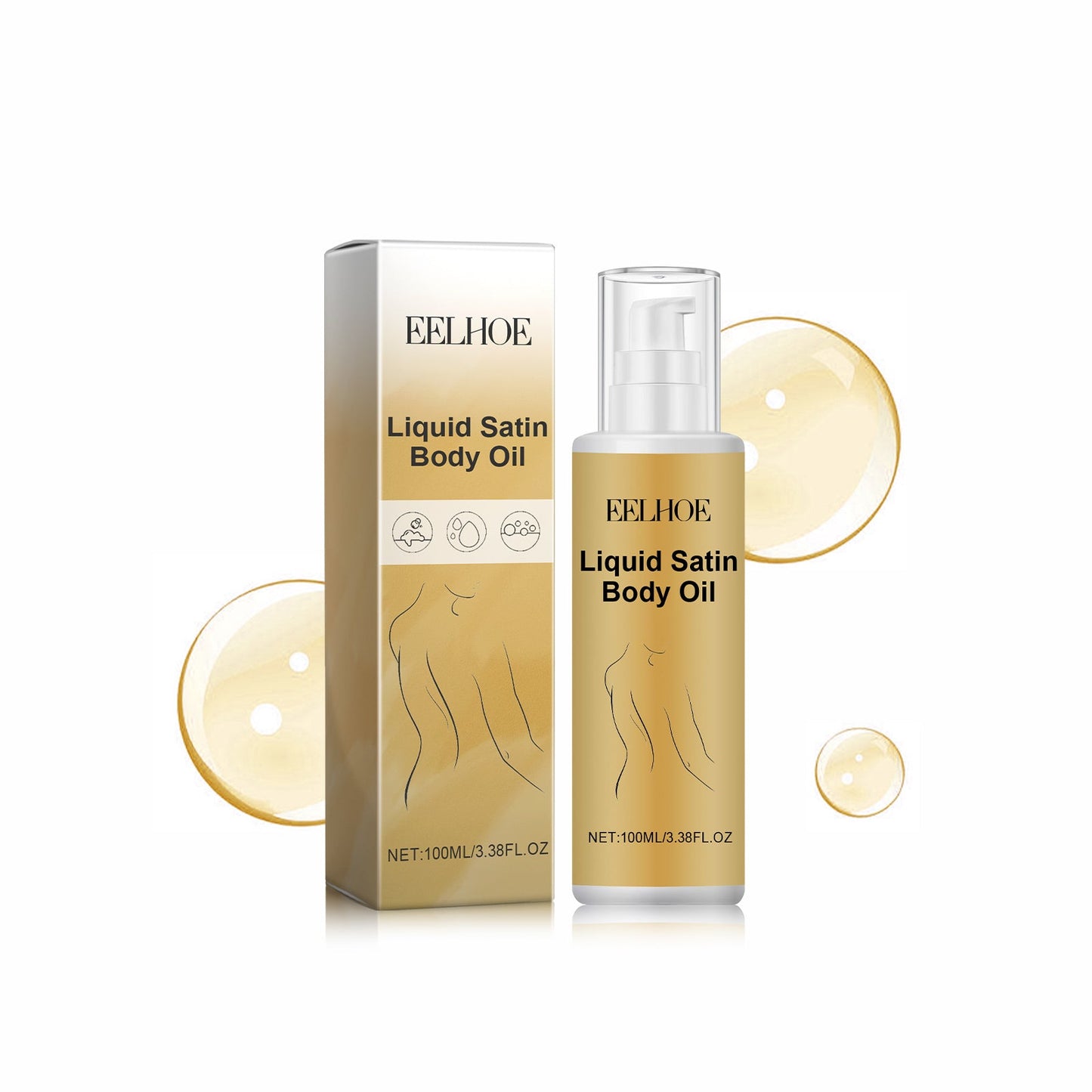 Liquid Satin Body Oil, Deeply Moisture Reduce Wrinkle Skin Flabby Elastic - Korvel