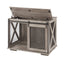 Farmhouse Dog Cage Crate Furniture with Sliding Barn Door, Farmhouse Wooden Dog Kennel End Table with Flip-top Plate Dog House - Korvel