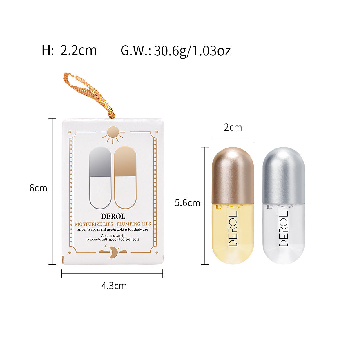 DEROL Ginger Mint Lip Plumper Cross-Border Increase Moisturizing Moisturizing Lip Set Box Lip Plumper - Korvel