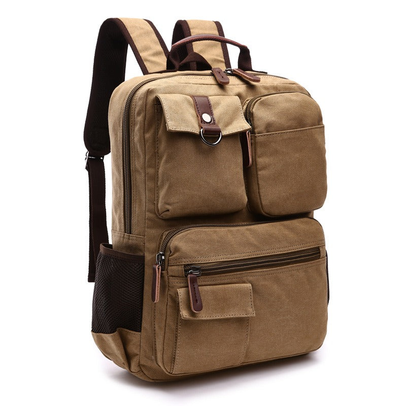 Premium Waxed Canvas Rolling Backpack for Men