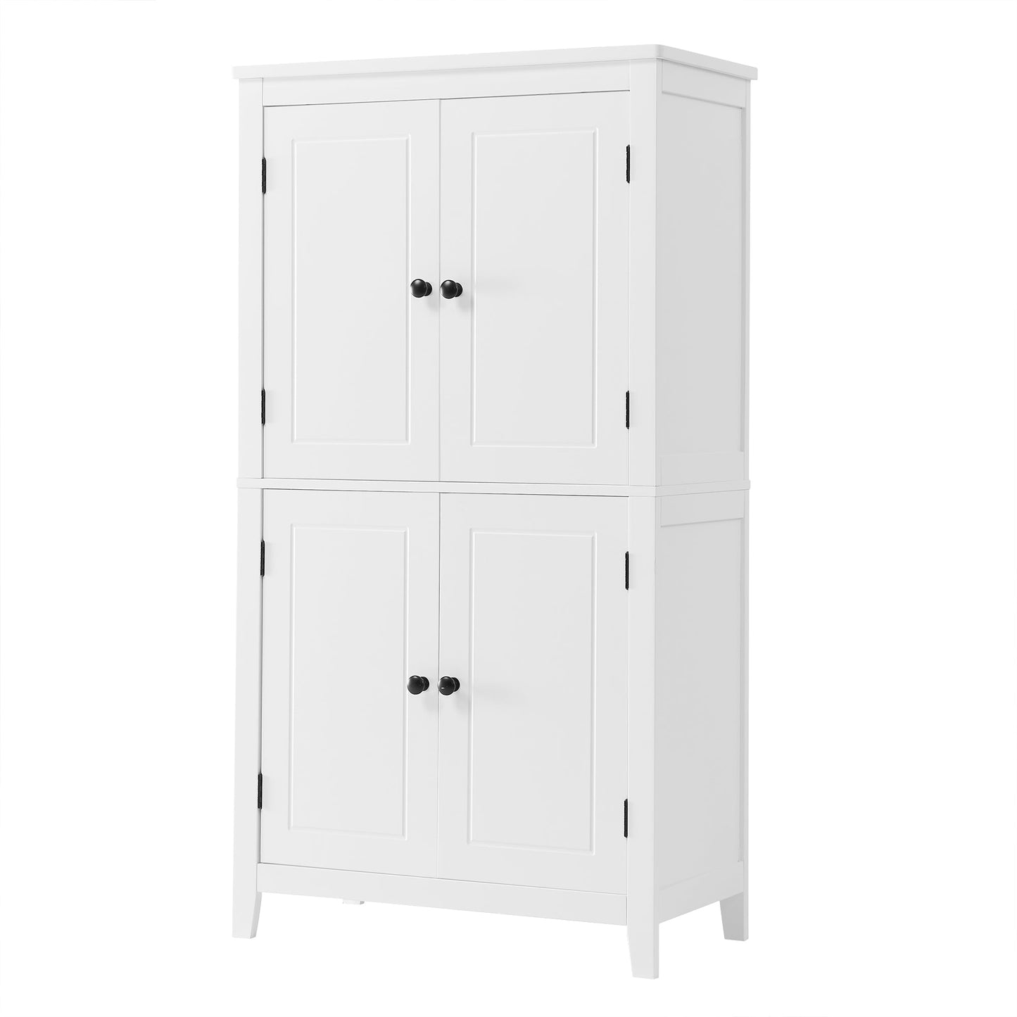 Bathroom floor storage cabinet, bathroom storage unit, 4-door independent cabinet, adjustable shelf, adaptive shelf, white - Korvel