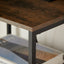 Tea table with charging station, bedside table with USB port, socket and cloth bag, 2 drawers - Korvel