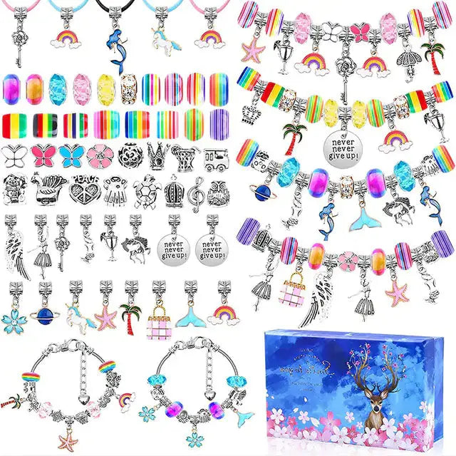 Kit de Charms de Joyería Navideña - Set DIY de 112 Piezas