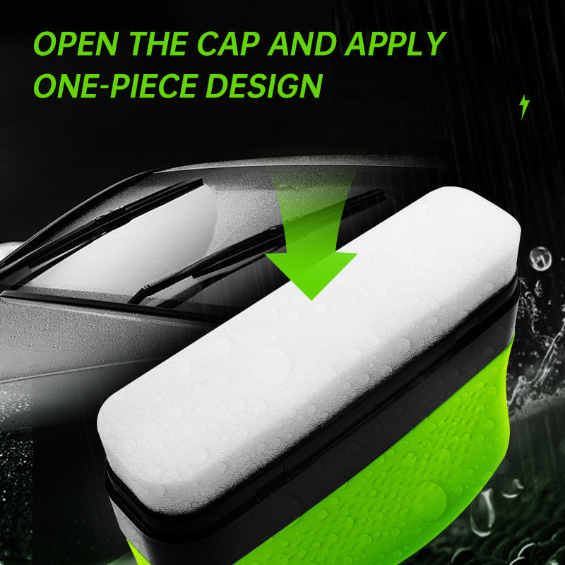 Car Glass Oil Film Remover with Sponge Cleaning Brush, Ideal for Front Inner Windshield Cleaning - Korvel