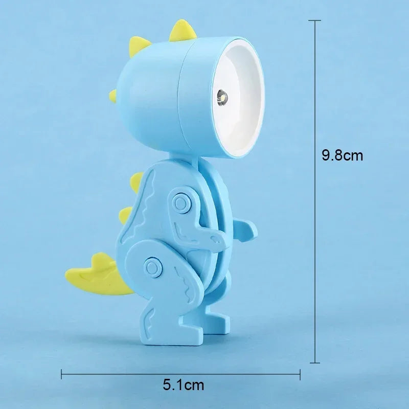 Mini Dinosaur Night Light Battery Magnetic Folding Nights Lamp Bedroom Bedside Table Ornaments Children's Toys LED Night Lights - Korvel