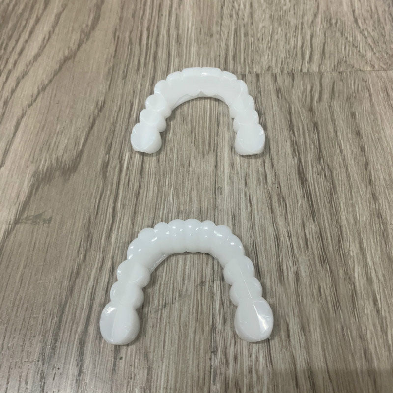 Upper Teeth And Lower Teeth Simulation Braces Non-Porous Braces Whitening Sleeves Second-Generation Silicone Simulation Teeth Dentures - Korvel
