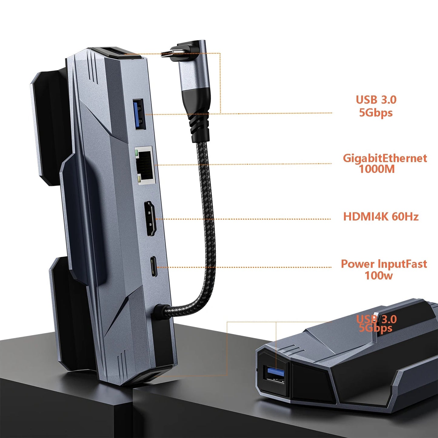 Station d'accueil 6-en-1 pour Steam Deck avec HDMI 4K et ports USB