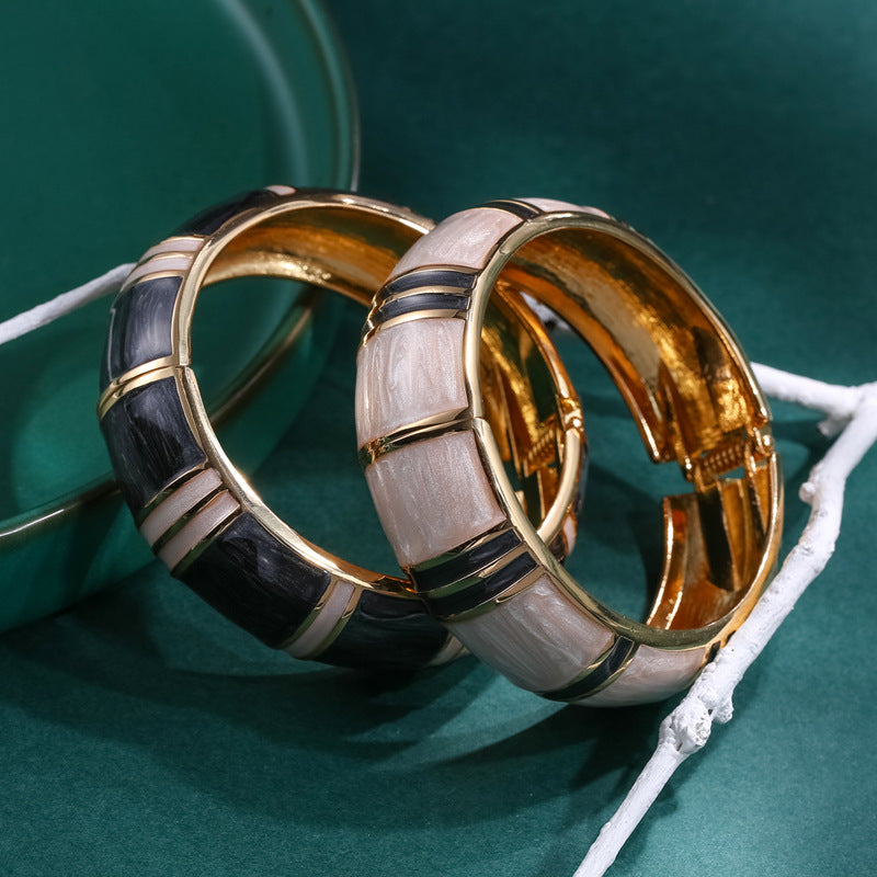 Pulsera de Nudo de Bambú de Doble Color con Aceite de Goteo de Moda Retro
