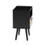 15.75" Rattan End table with drawer and solid wood legs Modern nightstand side table for living room black - Korvel
