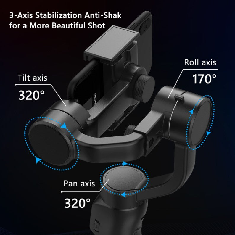 F8 mobile phone camera stabilizer handheld three-axis anti shake platform Tiktok live broadcast tripod short video camera stabilizer - Korvel