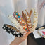 New handmade beaded crystal pearl retro exaggerated internet celebrity hot selling thin edge hair accessories - Korvel