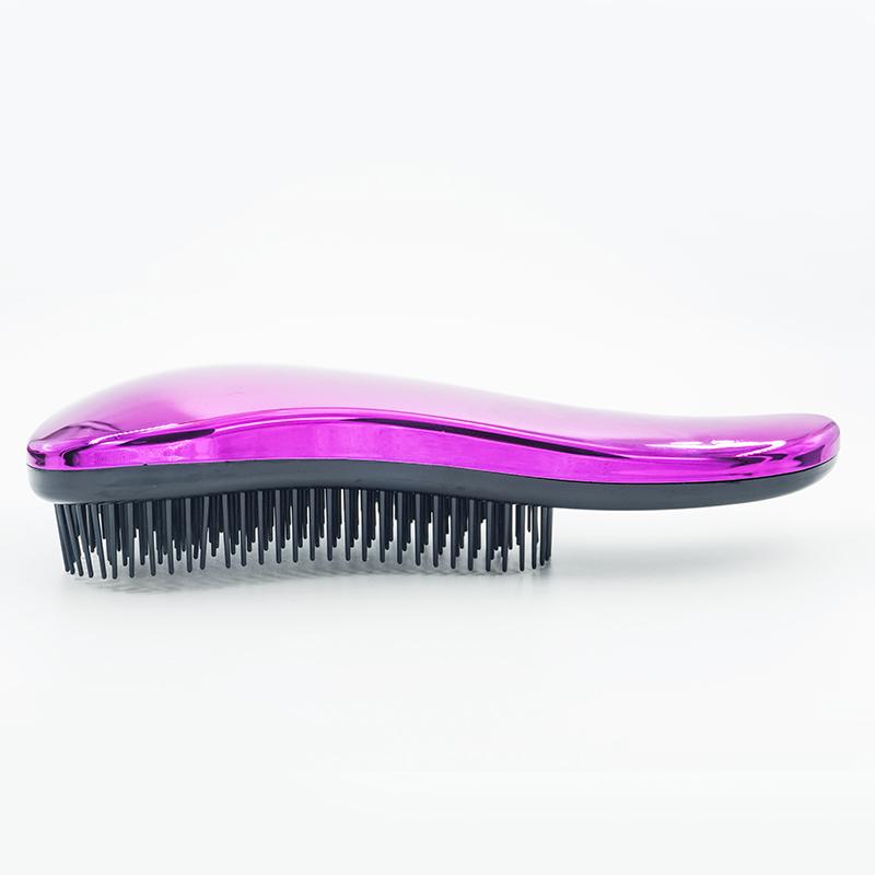1pc Make Up Magic Anti-static Hair Brush Handle Tangle Detangling Comb Shower Electroplate Massage Comb Salon Hair Styling Tool - Korvel