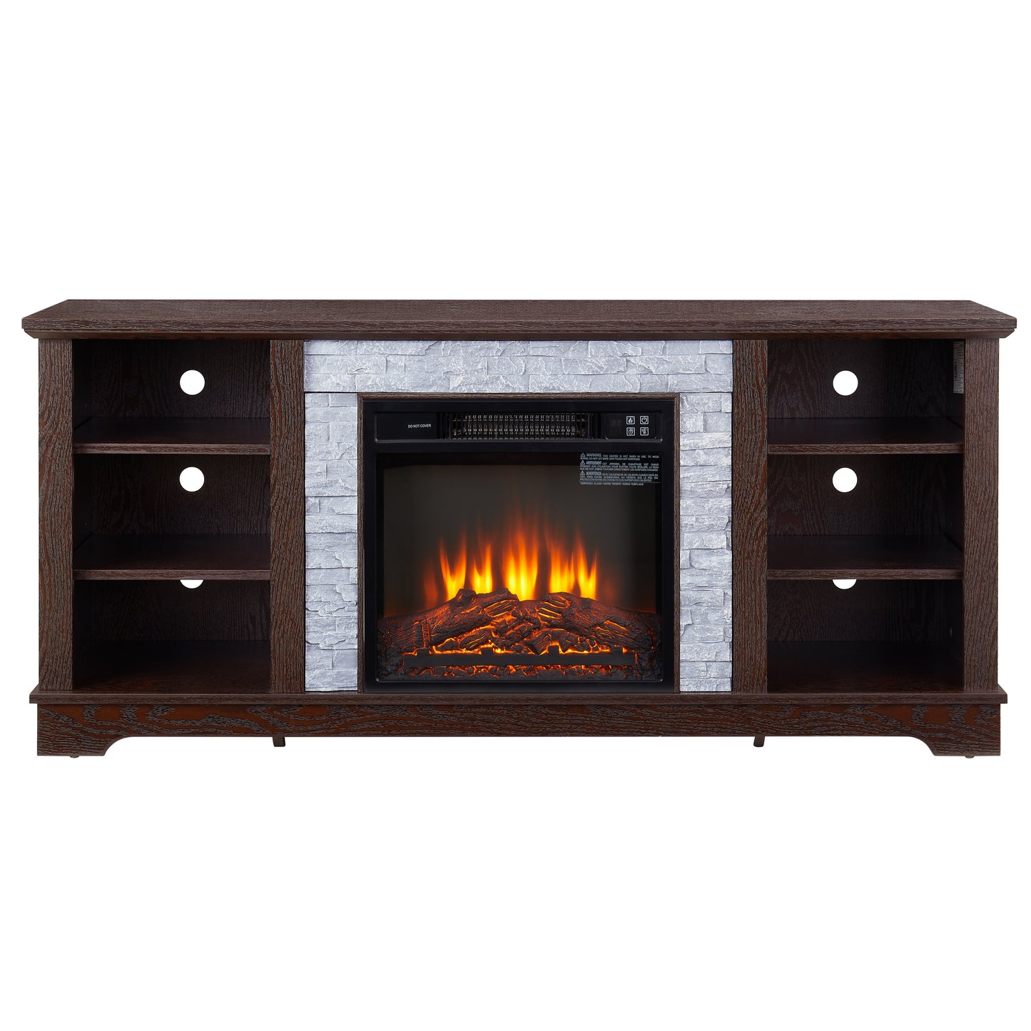Cherry Colored 18" Fireplace Entertainment Console