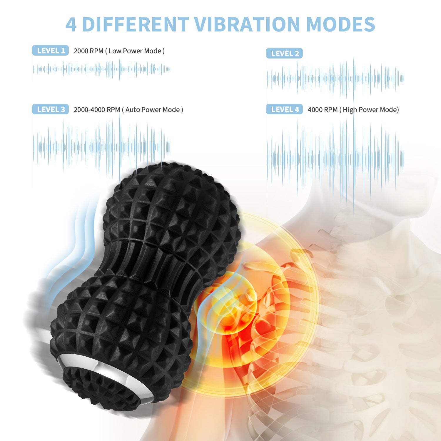Electric massage peanut ball vibration yoga ball muscle fascia ball silicone ball vibration relaxation ball - Korvel