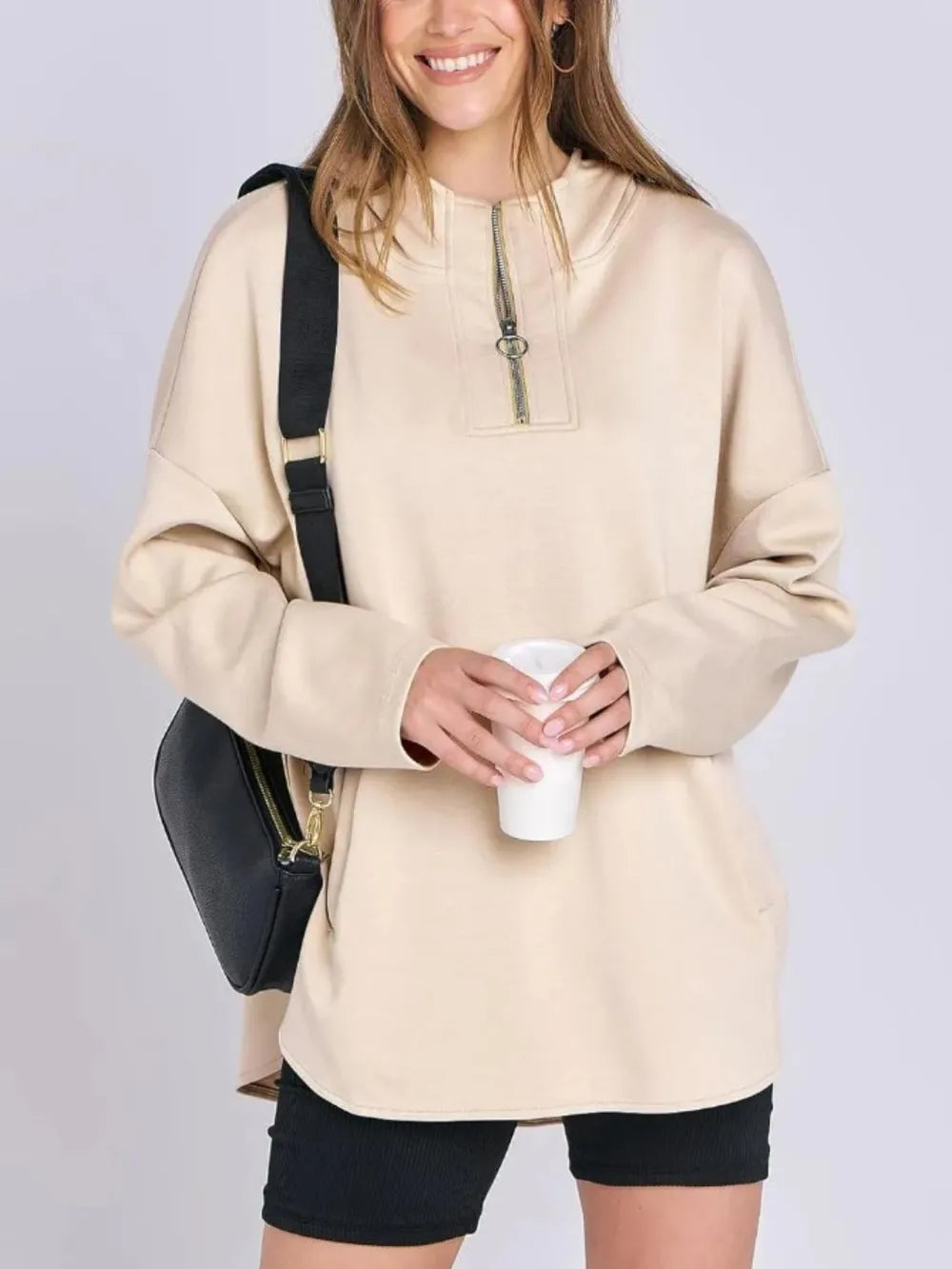 Quarter Zip Long Sleeve Hoodie - Korvel