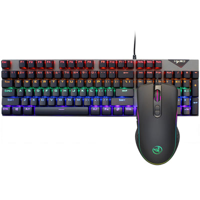 Suspended keycaps with real mechanical feel illuminated RGB keyboard and mouse game 104 keyboard and mouse wired set - Korvel