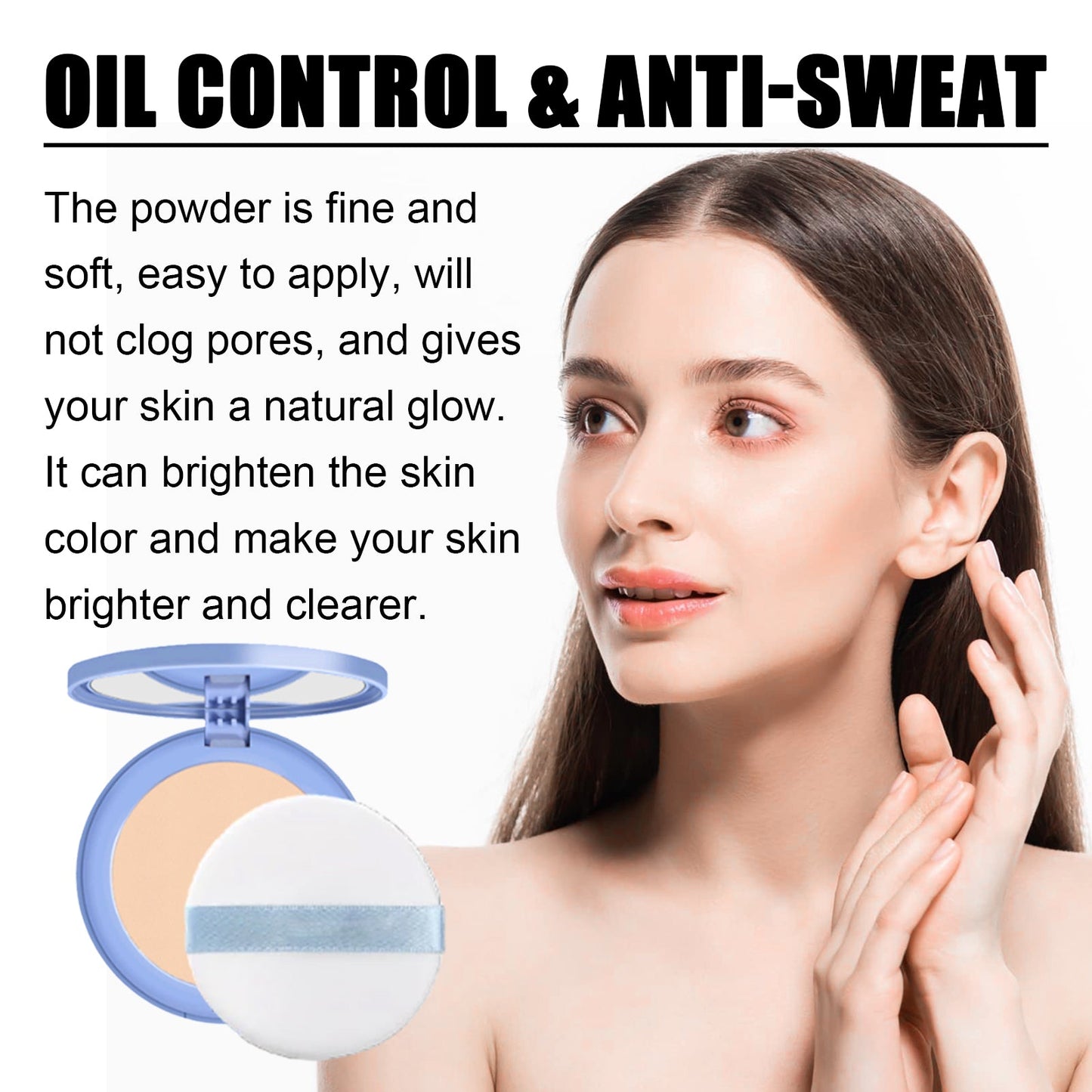Oil Control Setting Powder, Light Setting Powder Delicate Skin Friendly Waterproof Oil Control Brightening Skin Tone - Korvel