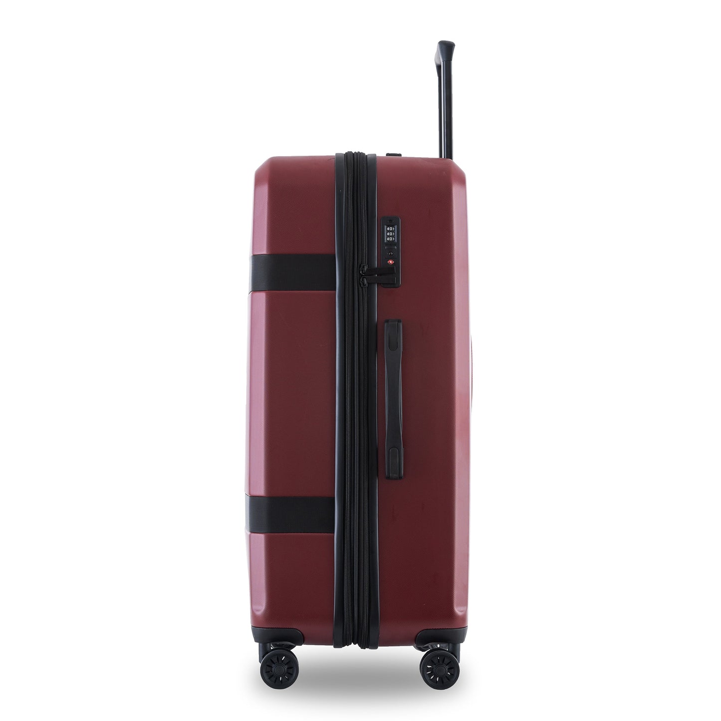 Expandable 3-Piece Luggage Set with Spinner Wheels - Red