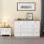 Solid Pine Murphy Bed Chest with Charging Station and Large Storage Drawer for Home Office or Small Room , Queen, White+Walnut - Korvel