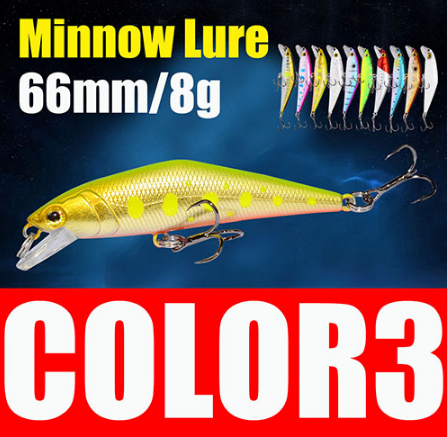 AFISHLURE Bass Wobblers Trout Fishing Lure  66mm/8g Minnow  Hard Baits Iscas Artificial Pesca Leurre - Korvel
