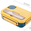 Microwaveable sealed lunch box with compartments and sauce box with cutlery - Korvel