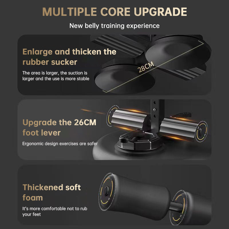 Portable Self-Suction Sit-up Bar Abdominal Core Trainer Movement Auxiliary Device Adjustable Sit Up Assistant - Korvel