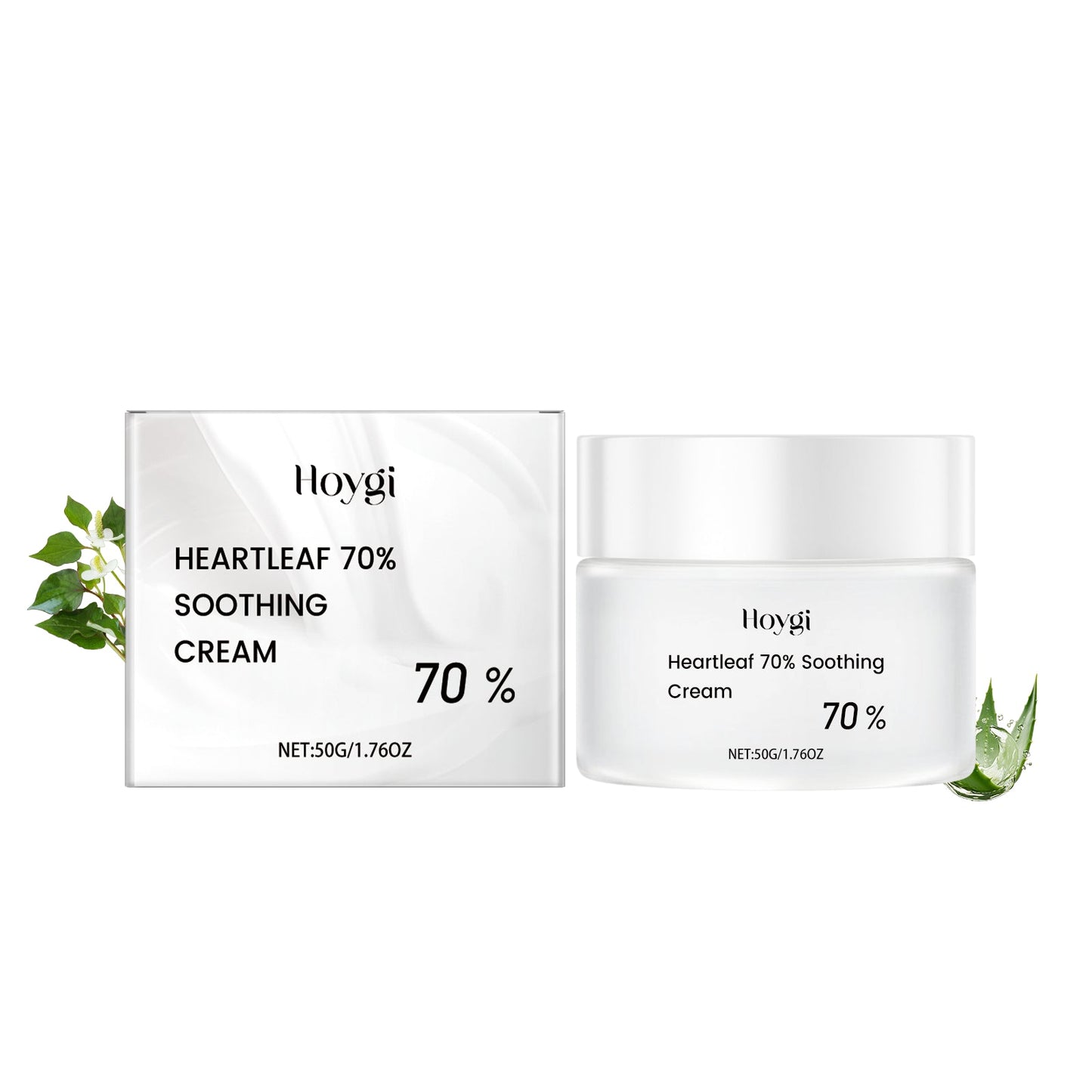 Heart Leaf Moisturizing And Soothing Cream Relieves Dry Skin, Hydrates, Nourishes And Restores Skin Elasticity - Korvel