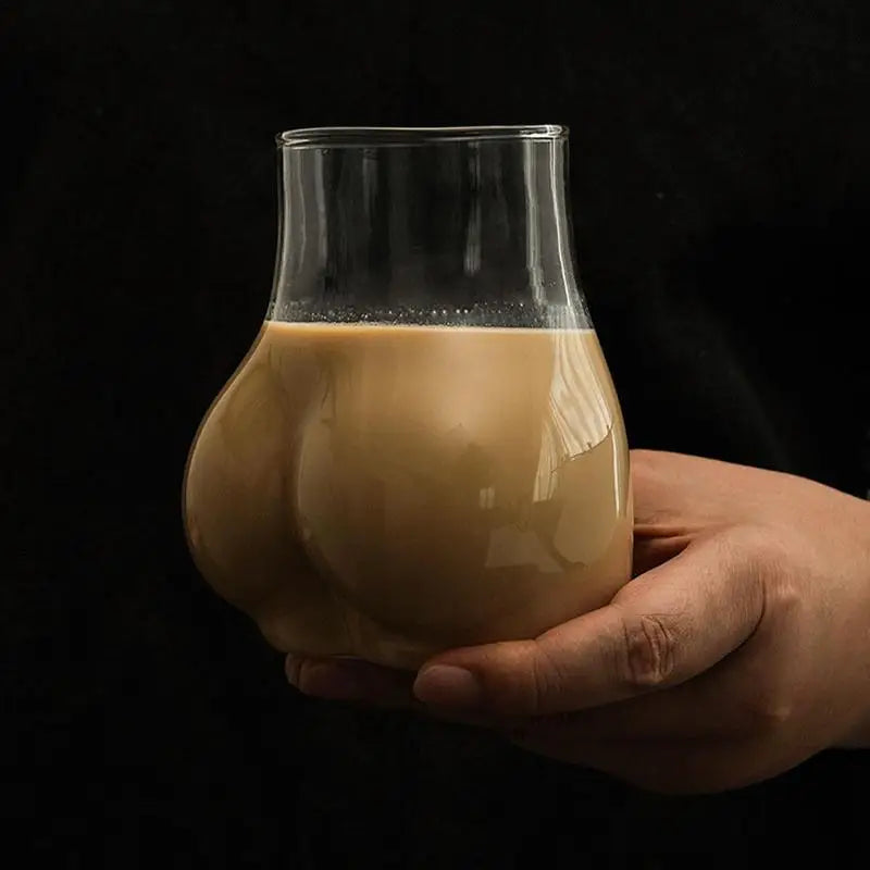 creative Butt Drinking Glass  Borosilicate Glass Transparent Butt Drinking Cup Funny Glass Cup For Holiday Thick Coffee Mug - Korvel