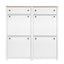 ONTREND ultra-thin shoe cabinet set with 4 flip drawers and adjustable panel top shoe rack, white - Korvel