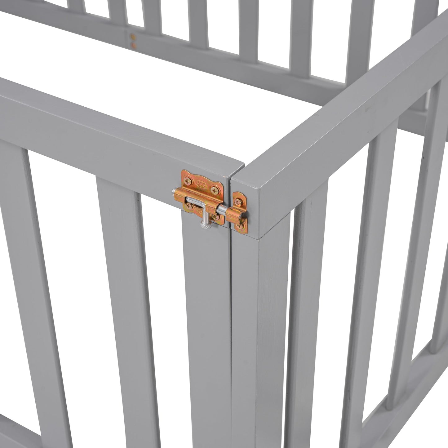 Twin Size Wood Daybed Frame with Fence - Gray