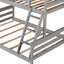 Twin over Full House Bunk Bed with Built-in Ladder Gray - Korvel
