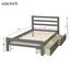 Wood platform bed with two drawers  twin (gray) - Korvel
