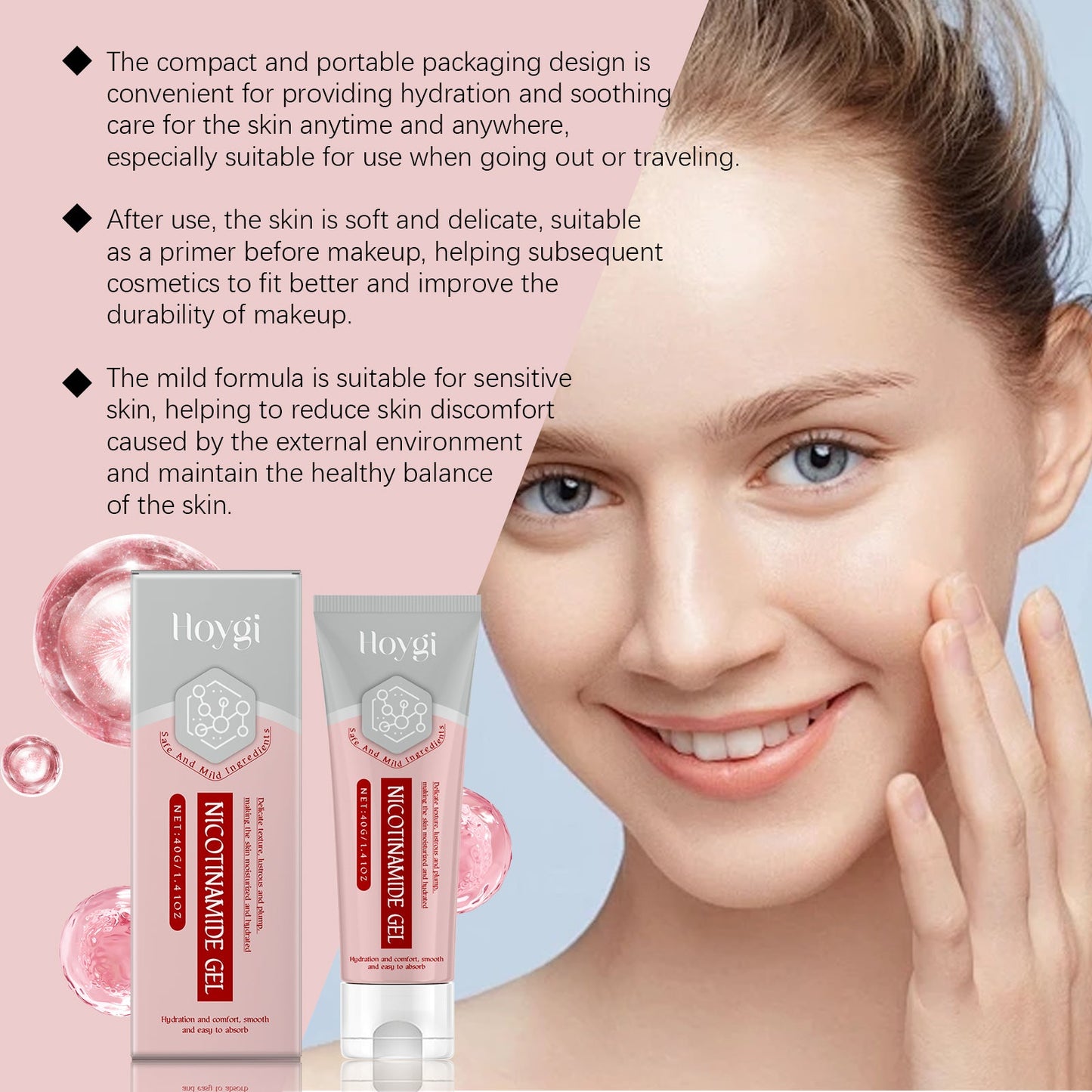 Niacinamide Facial Gel Deeply Nourises Facial Skin Repair Moisturizing Massage Moisturizing Gel - Korvel