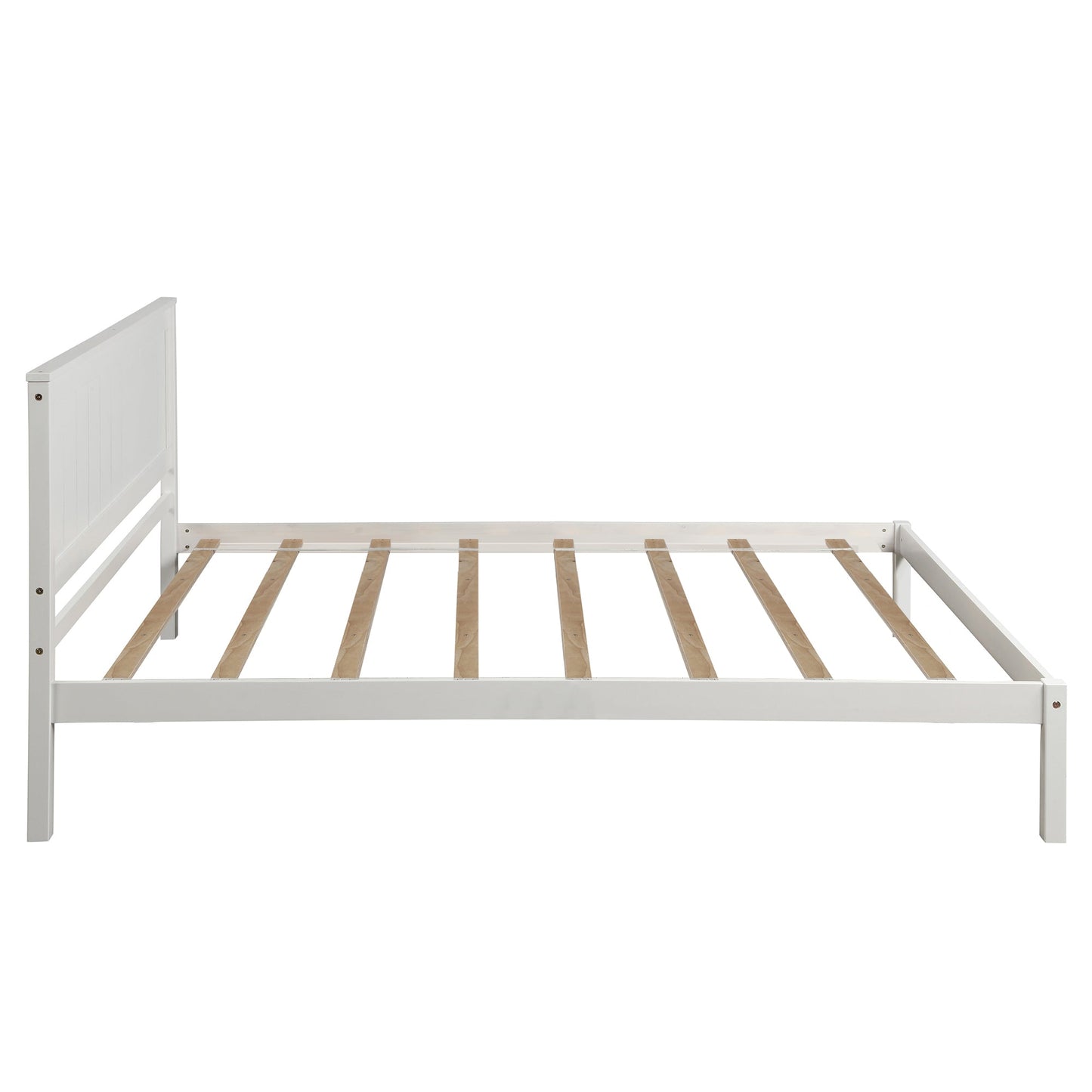 Elegant Twin Platform Bed Frame with Headboard - White