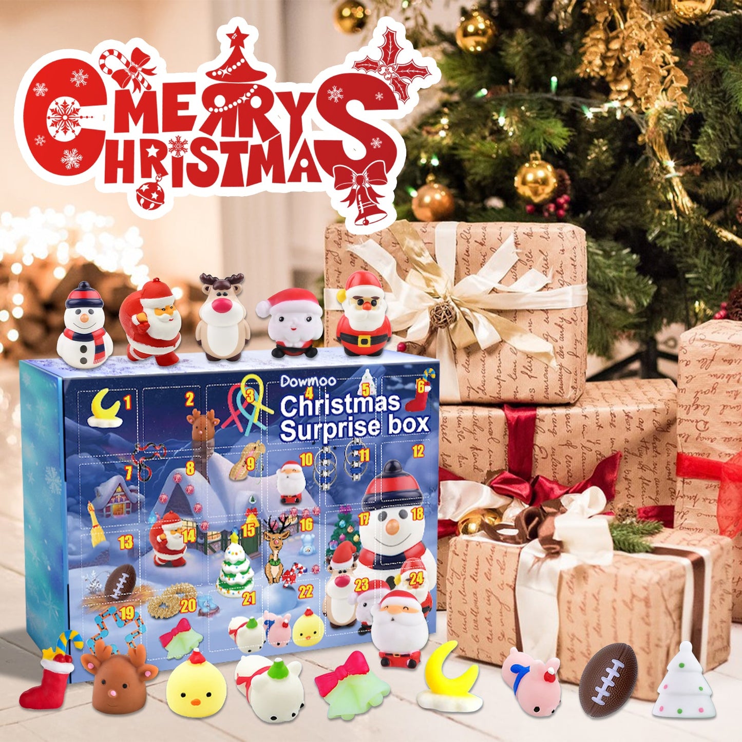 Christmas Surprise Blind Box, Christmas Relief Toys Celebration Atmosphere 24 Random Hidden Blind Box Gifts - Korvel
