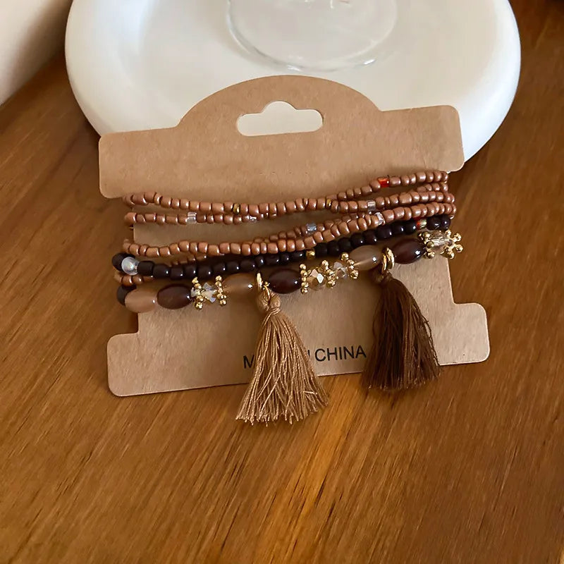 Tassel Rice Bead Bracelet - Korvel