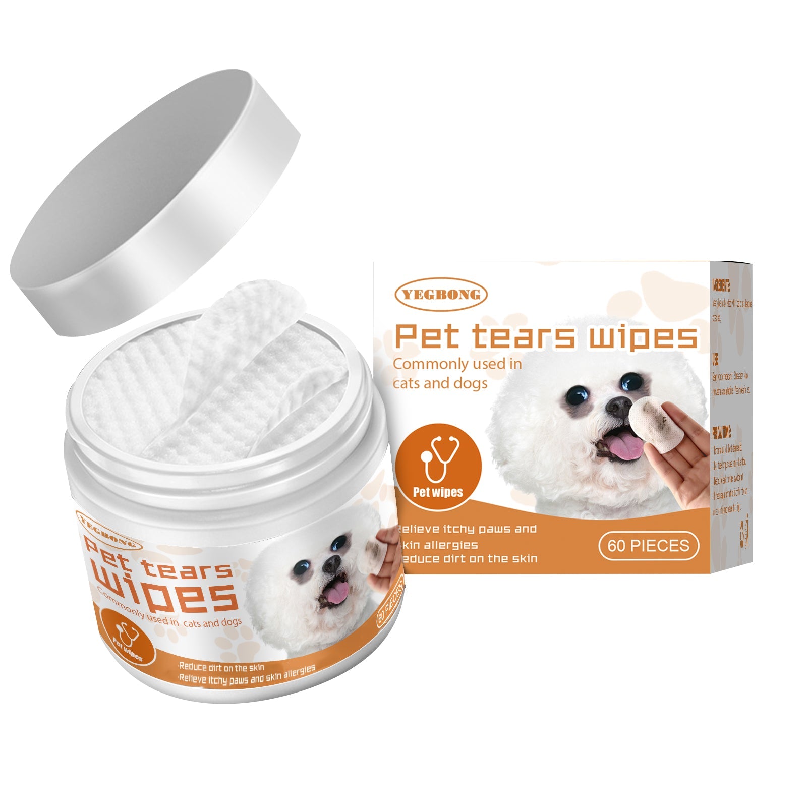 Pet Wipes Clean, Dogs And Cats Tear Stains Eye Cleaning Wipe Eye Dirt Cotton Pad - Korvel