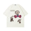 Fun Cartoon Anime Print Short Sleeve T-Shirt Men's High Street Trendy Half Sleeve Pure Cotton Round Neck Loose Tee - Korvel